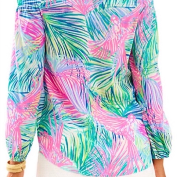 LILLY PULITZER Adira Top in Scarlet Macaw *NWT* XS - Picture 2 of 5